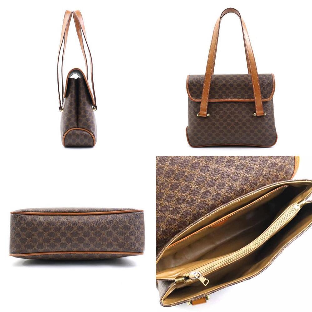 Celine Gold Handbag Brown Macadam Leather - Picture 1 of 4